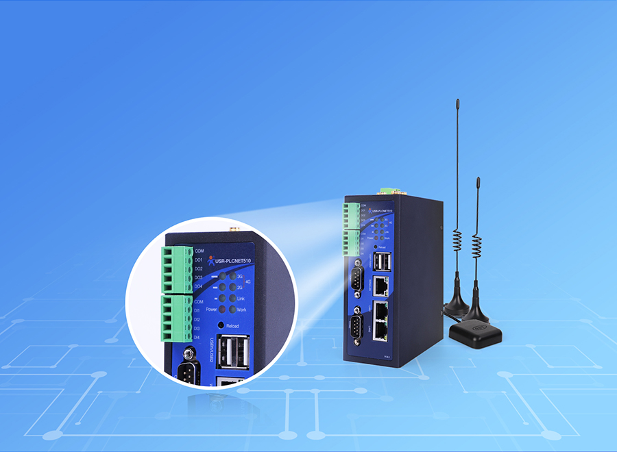 RS485/232/422轉(zhuǎn)以太網(wǎng)型PLC云網(wǎng)關(guān)DIDO功能，方便本地控制