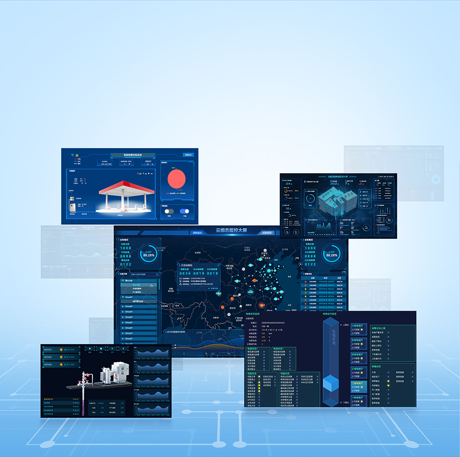 標(biāo)準(zhǔn)型PLC云網(wǎng)關(guān) 監(jiān)控大屏，業(yè)務(wù)動態(tài)更直觀